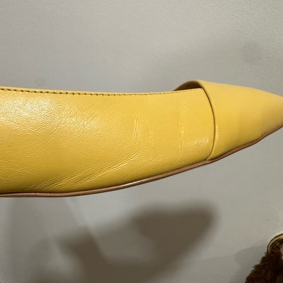 $119 Talbots Solid Yellow Marigold Edison Slingback Flats Size 9.5W - Picture 14 of 16